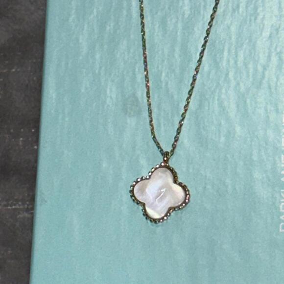 Park Lane Gold-Tone Mother of Pearl Clover Pendant Necklace - Picture 2 of 5